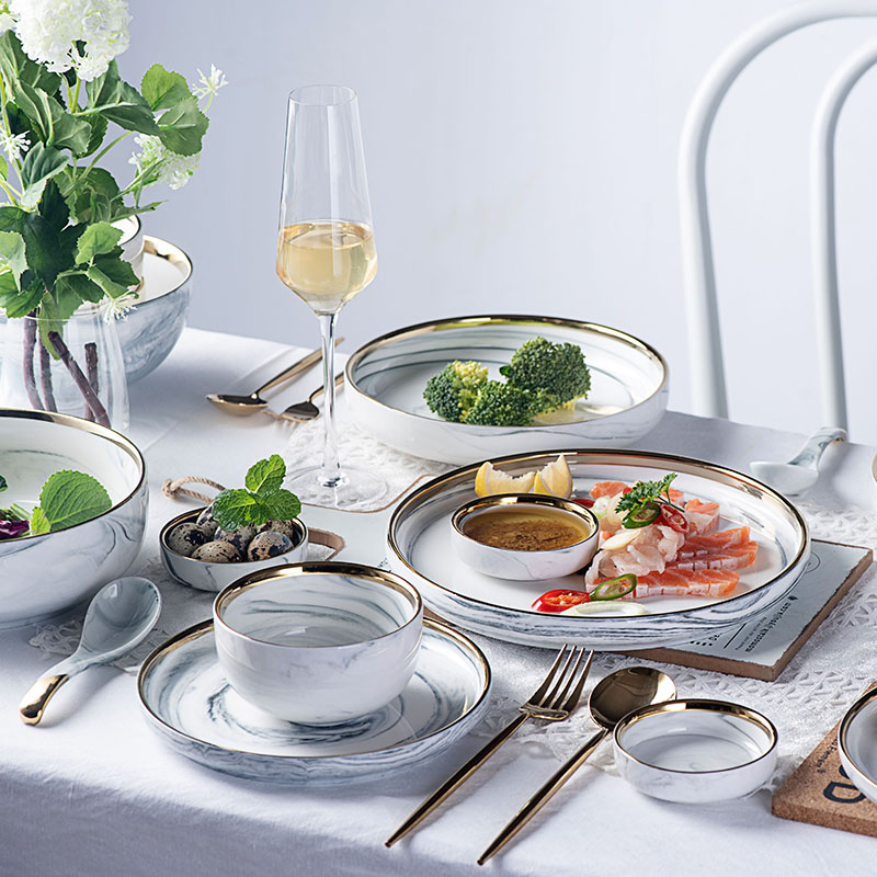 The Nordic up phnom penh marble to use home eat rice bowl ceramic tableware dishes suit rainbow such as bowl dish soup bowl rice bowls
