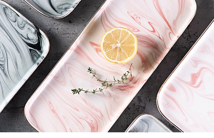 Creative steak knife and fork dish ceramic plate of flat plate set marble western food sushi the topping snack tray