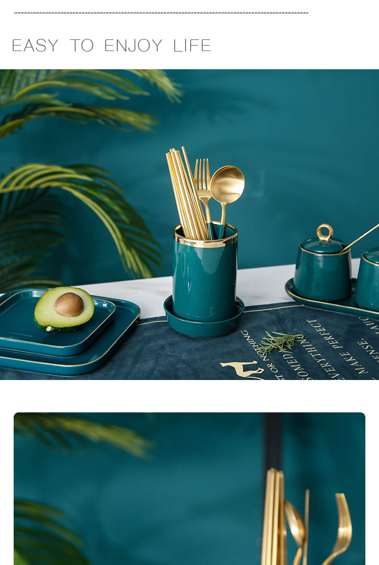 Nordic ceramic tube of chopsticks chopsticks box, box frame kitchen household mouldproof waterlogging under caused by excessive rainfall chopsticks knife and fork spoon is received