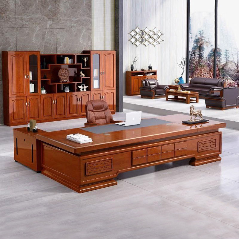 Office Furniture Old Furniture President's Table Modern Banquet Manager's Table Solid Wood Skinny Table Chairs Combination Desk