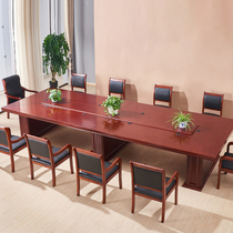 Conference Table Long Table Solid Wood Negotiating Table Government Meeting Bar Table Paint Business Meeting Room Table And Chairs Combination