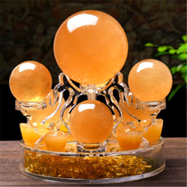 Natural citrine seven-star array crystal ornaments lucky transfer yellow crystal ball ornaments feng shui opening gift