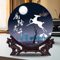 Glass jade plate Fulu ornaments home wine cabinet decorations living room TV cabinet crafts creative collectibles customization