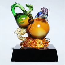 Glazed gourd ornaments Fulu Lucky Fortune Feng Shui home accessories company opening gift porch ornaments