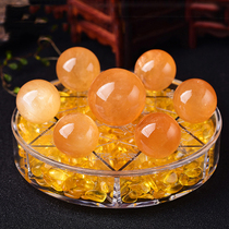 Natural yellow crystal ball seven-star array ornaments lucky transfer yellow crystal ball living room home decorations to friends