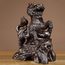 Wooden unicorn ornaments wooden Ebony town house to ward off evil spirits and move new home please shop opening town shop treasure