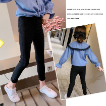 Girls casual pants new spring and autumn clothing 2021 children Super foreign air trousers leggings middle children Korean pants tide