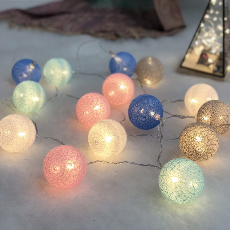 led cotton ball colored lights flashing light string ins net red light festival romantic gypsophila mini window decoration light bulb