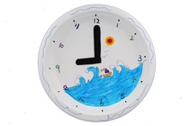 Kindergarten Handmade Material Blank Dishes Children Painting Clock Natural Parquet Read Turntable Making Small Handmade Accessories