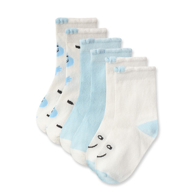 好孩子婴儿袜子宝宝纯棉短袜0-3岁春秋款男女童棉袜子5双装礼盒装
