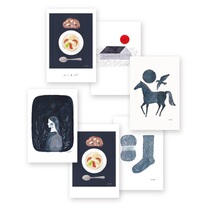 Japanese illustrator Xi Shu illustration postcard card) 5 1 set