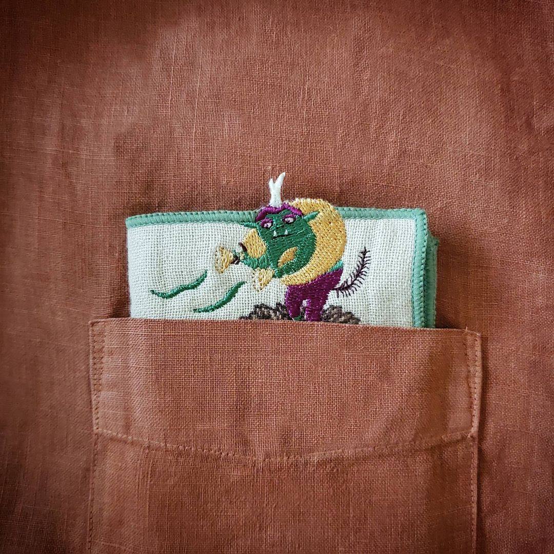 Japan's Painting Home morita MiW 2021NEW embroidered pure cotton decorated handkerb) Domestic spot