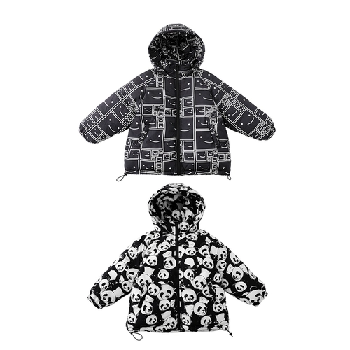 Мультяшный пуховик для мальчиков, зимняя ветрозащитная толстовка с капюшоном, детская куртка, в западном стиле, 2022, увеличенная толщина