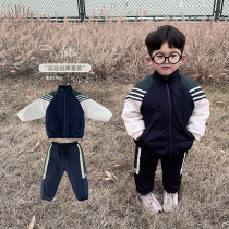 Youyou boys loose sports suit 2021 New Children Baby spring and autumn foreign air tide leisure two-piece set