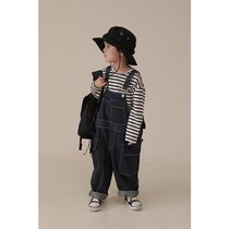 Young Yo-yo Denim Boy Back Belt Pants 2022 Spring Dress New Brief About 100 Hitch Fitted Pants Shoulder Strap Adjustable Tide Coups