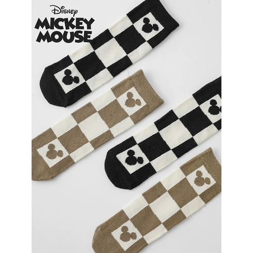 Шахматы подходит для мужчин и женщин, весенние комфортные гольфы, носки, тренд сезона, средней длины