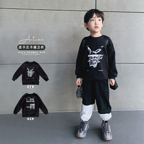 Young boy long sleeve T-shirt 2021 new children Korean version of small children Spring Autumn Tide style foreign autumn clothes