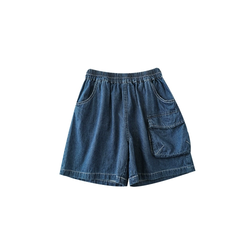 Детские прямые свободные джинсы, джинсовая юбка, трехмерные шорты для мальчиков, тонкие штаны для отдыха