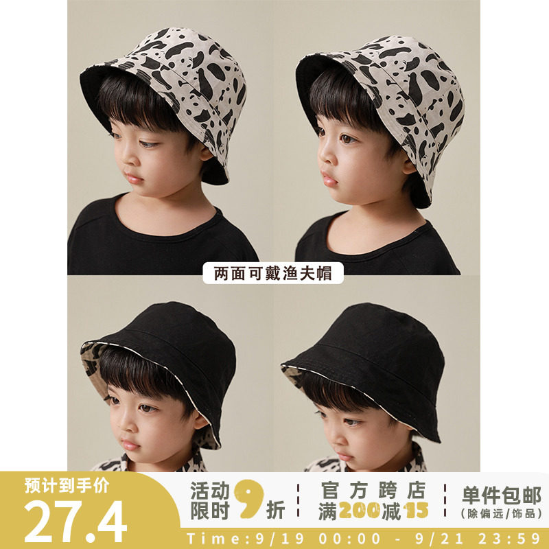 Youyou boy's new cartoon printing hat children's three-dimensional Western style 2022 spring cute fisherman hat fashion trend