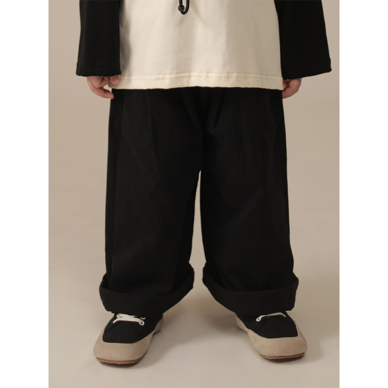 Young Yo-yo Boy Clothing Boy Spring Autumn Style Pants New Children Han Version Foreign Pie Broadlegged Pants Baby Pure Color 100 Hitch Pants