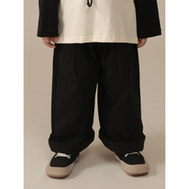Young Yo-yo Boy Clothing Boy Spring Autumn Style Pants New Children Han Edition Foreign Air Broadlegged Pants Baby Pure Color 100 Hitch Pants