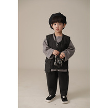 Young Yo-yo Boy Waistcoat Spring Autumn Wear with handsome overalls wind fashionable Yangqi Childrens spring clothes slim fit Vest Loose Tide