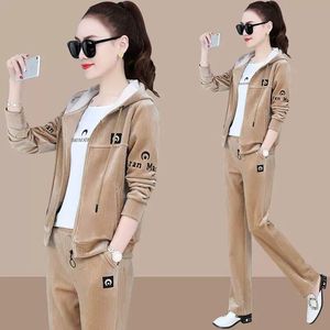 肯梵图正品女装夹克宽松休闲长裤三件套装
