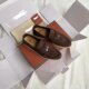 Loro*Piana pure original soft-soled ສະດວກສະບາຍ loafers ເກີບດຽວ flat-soled tassel ເກີບແມ່ຍິງທີ່ແທ້ຈິງ cashmere ຫນັງແທ້