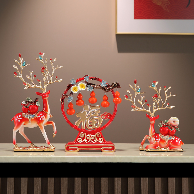 Five Blessings Gourd Ornament for Living Room Entrance, Tv Cabinet, Wine Cabinet Decoration, Housewarming Gift, New Home Gift