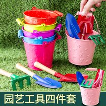 Children grow small potted plant kits Tool weeding Balcony Seed Vegetable Barrel God Thicken to Play Sand and Fertilize Seaside