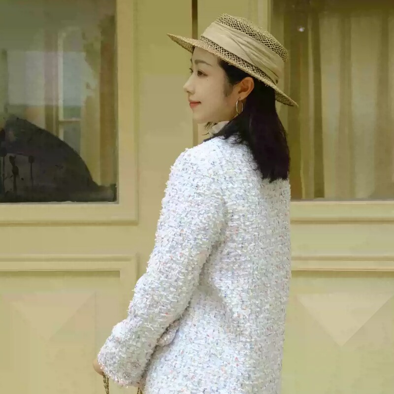 Silk Encounter Babyblue Julestournier×French Import×Black Label Handmade Tweed Jacket