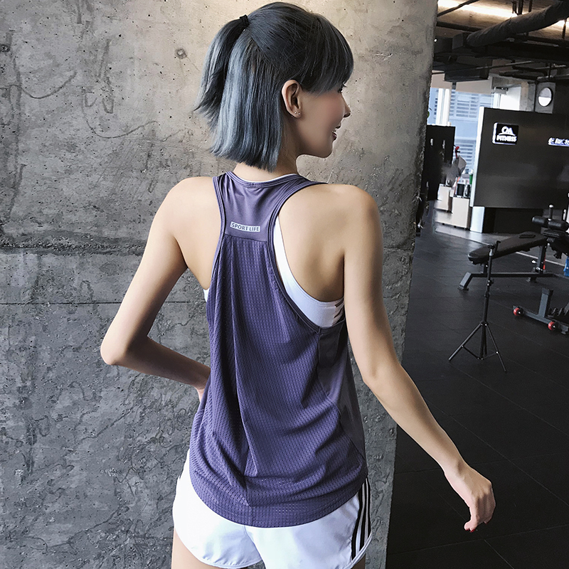 Women's Sleeveless Quick-Dry Running and Fitness Tank Top for Outdoor Activities, Loose Yoga Shirt, Thin Top