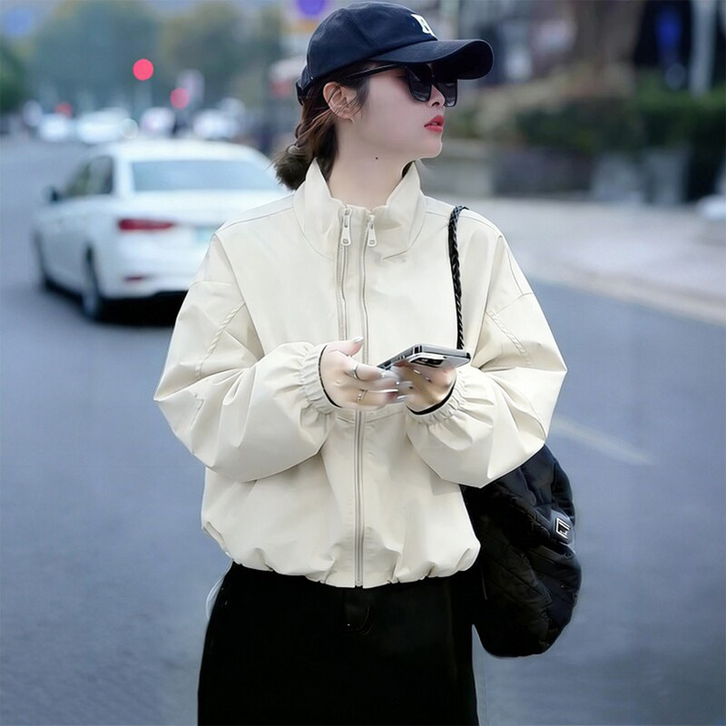 Early Spring Unique and Beautiful Jacket, Spring Clothing for Women, 2026 New Style, Light Luxury, High-End Feel, Stand-Up Collar Jacket, Windbreaker Top Early Spring Unique and Beautiful Jacket, Spring Clothing for Women, 2026 New Style, Light Luxury, High-End Feel, Stand-Up Collar Jacket, Windbreaker Top