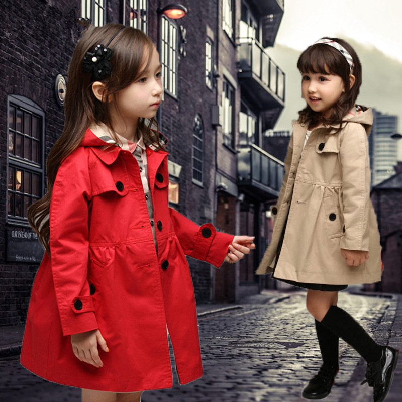 UK Next kiss Girls windbreaker 2019 spring and autumn new children's clothing Korean version of the long version of the children's foreign school coat