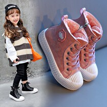 British next kiss girl 2 cotton shoes 2021 Winter new thickened padded childrens board shoes warm cotton shoes
