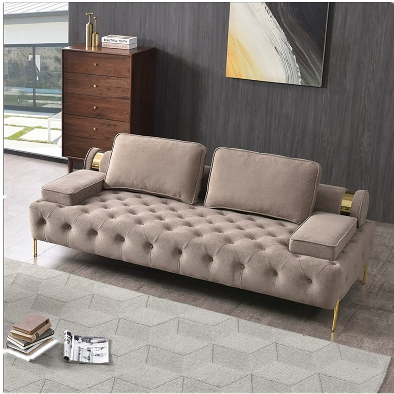 Mỹ tối giản ánh sáng sang trọng công nghệ dùng một lần ghế sofa vải hiện đại phong cách thời trang căn hộ nhỏ ghế sofa đôi phòng khách - Ghế sô pha