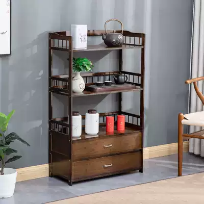 Living room tea cabinet tea rack dining cabinet home wall tea table rack tea display locker solid wood