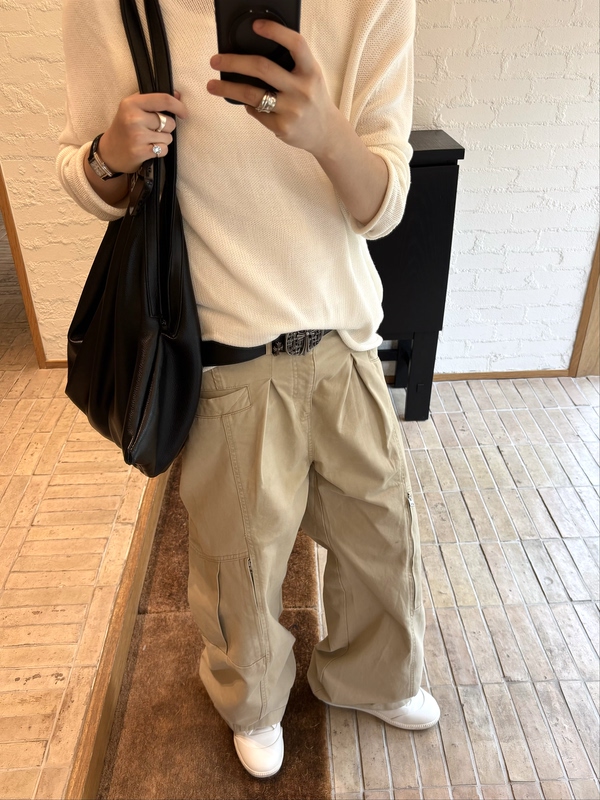 "1012H" American Retro Multi-Pocket Cargo Pants for Men and Women, High-Waisted, Slimming, Drapey, Floor-Length Wide-Leg Pants, Relaxed Fit