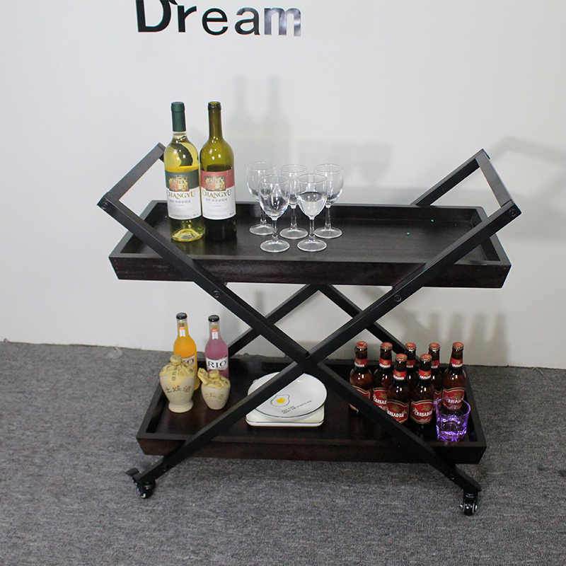 Modern cart Wrought iron dining car Wine cart cart tea cart trolley shelf Home catering snacks dessert
