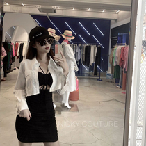 nicky design sense niche white sunscreen outside with mermaid girl white shirt female 2021 spring new short foreign atmosphere