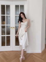 nicky acetate satin suspender skirt womens spring and autumn inner French dress sexy gentle waist slimming temperament