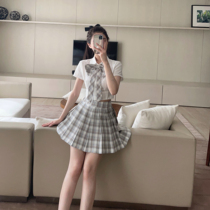 nicky Japanese school girl JK suit playful age-reducing plaid skirt with short bowknot white shirt female