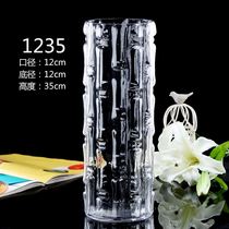 Extra large bamboo Festival rich bamboo vase glass transparent flower arrangement water living room large thick floor hydroponic ornaments