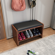 Solid Wood Changing Shoes Stool Home Doorway Minima Sitting Style Soft Bag Wearing Shoes Stool Xuan Guan Entrance Shoes Cabinet Shoe Rack Test Shoe Stools