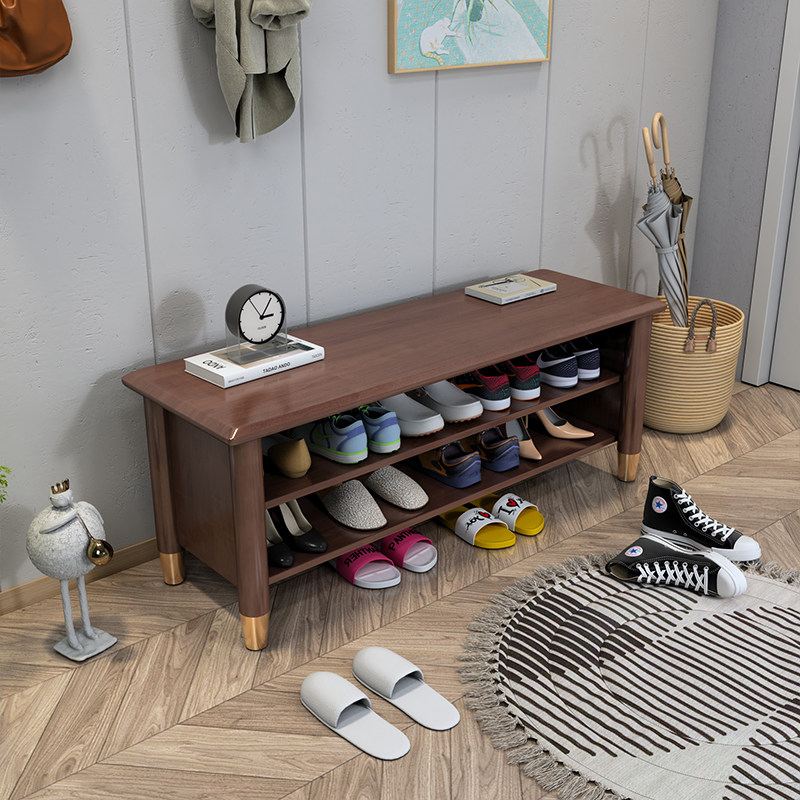 Solid Wood Changing Shoes stool Home Sitting Style minimalist Shoe Rack Large Capacity Containing shoes stool Hyun Off the door Trial Shoe Stool