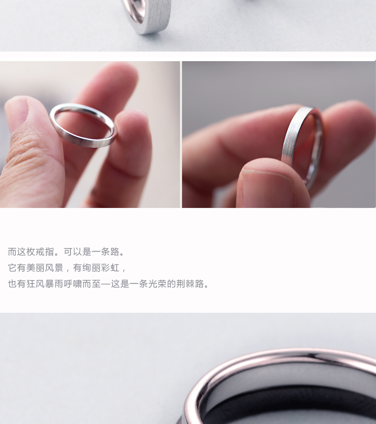 Haoyue màu đen không phai đôi nhẫn bạc sterling đôi nam nữ đôi nhẫn chữ chữ sinh nhật gửi bạn gái trang sức hipster nhẫn cặp vàng 18k