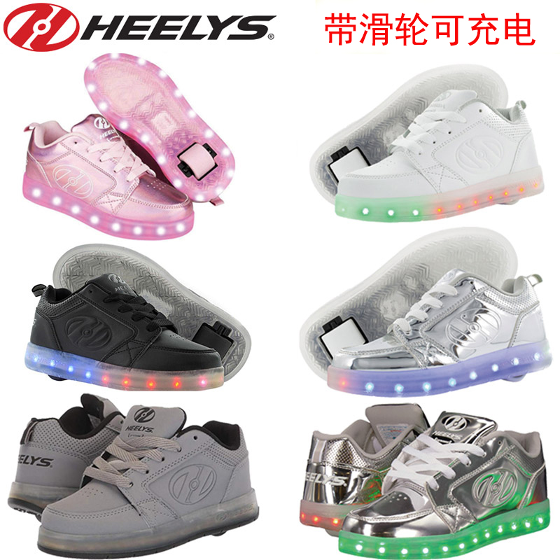American adult single wheel storm shoeshoe HEELYS flashing light wheel slip ultra light male and female breathable student child wheel shoes