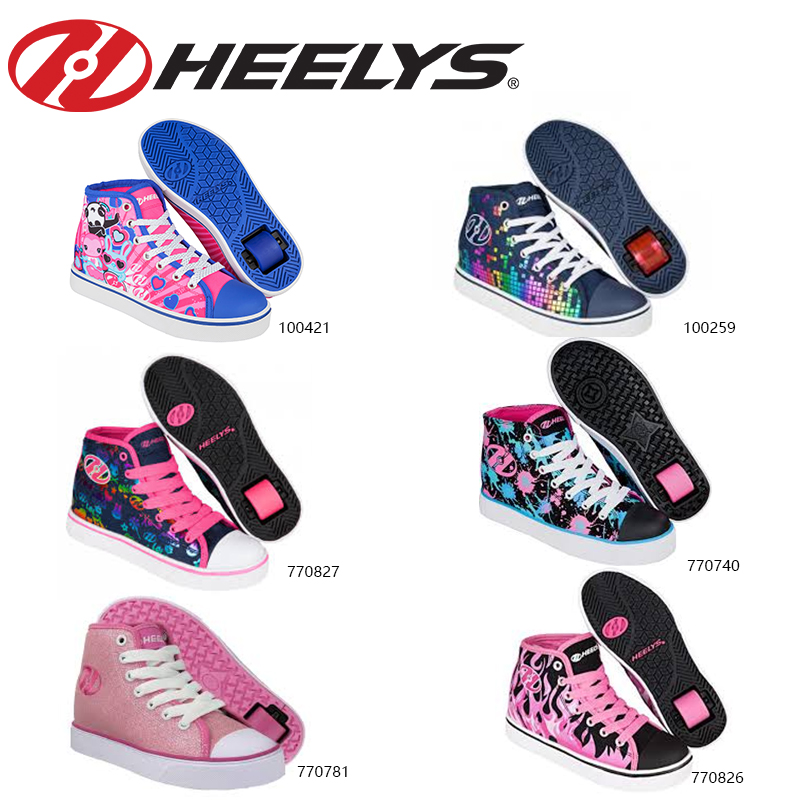 New HEELYS Fashion Girl Student Riot Walking Shoes Canvas Ultralight Wheel Slip Student Women's Season Breathable