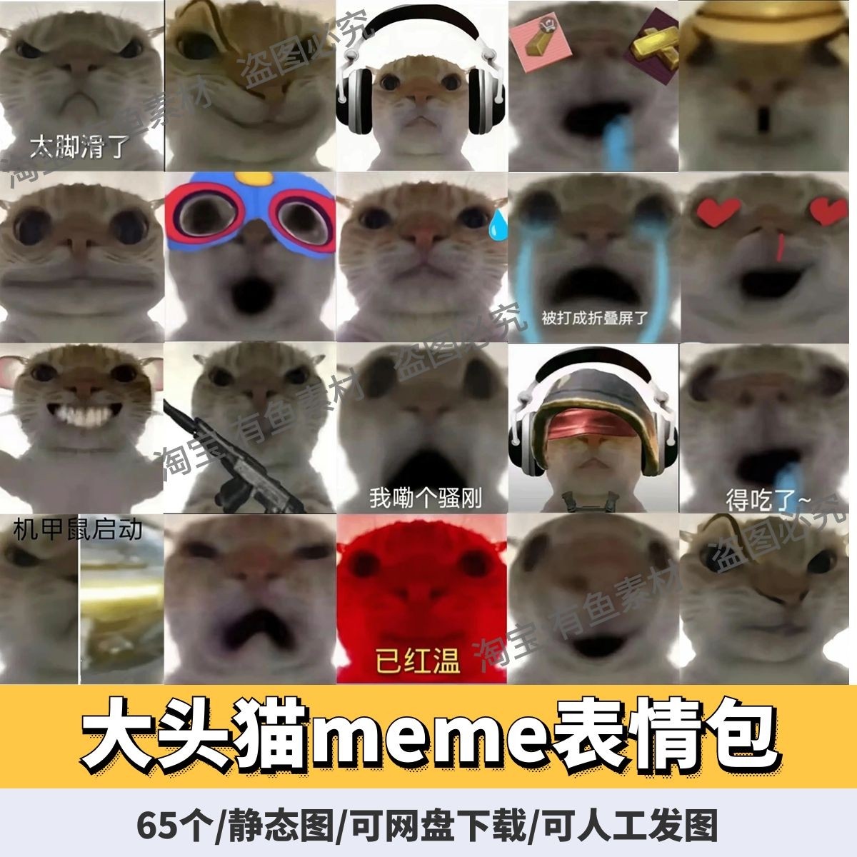 65个大头猫Meme表情包，地铁逃生猫斗图神器？_游戏图片_淘宝游戏网