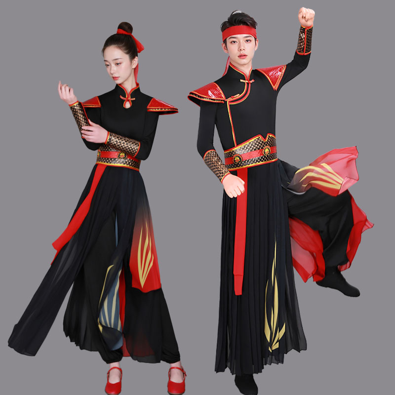 雪龍音舞の衣装、太鼓、騎士、獅子舞、花木蘭、中国の魂の鍛錬、中国風のスポーツ衣装